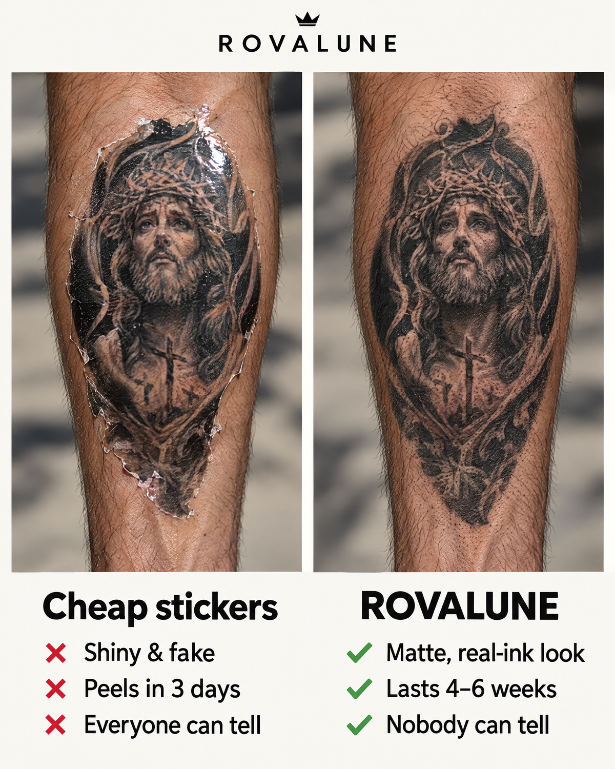 Cheap stickers versus Rovalune